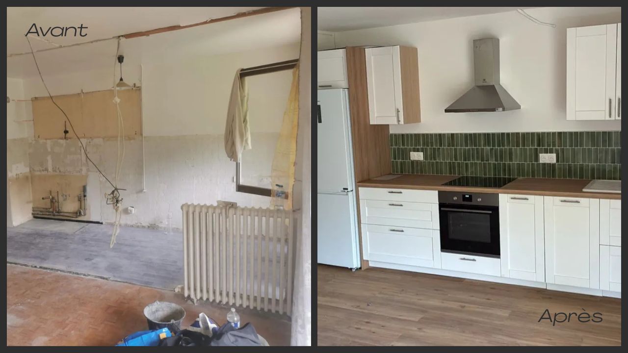 grey and beige minimalist collage before & after fashion style youtube thumbnail
